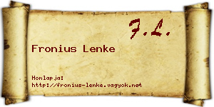 Fronius Lenke névjegykártya
